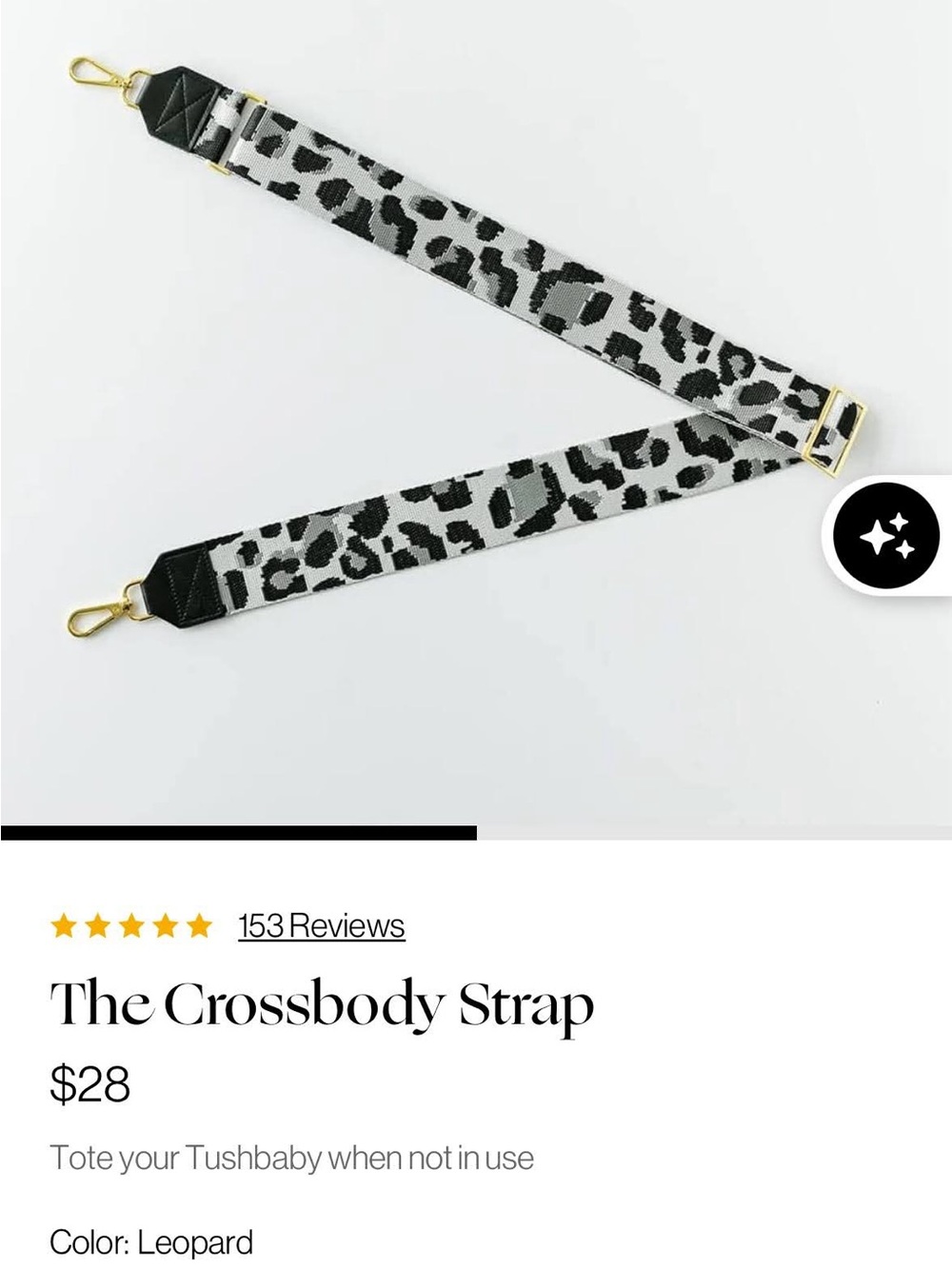 Tush Baby Hip Carrier with Leopard Crossbody Strap - Picture 5 of 5